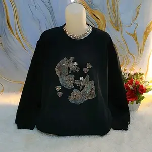 ATASAN SWEATER TERBARU Dengan Desain Rhinestone Elegan dan Lengan Panjang untuk Tampilan Stylish