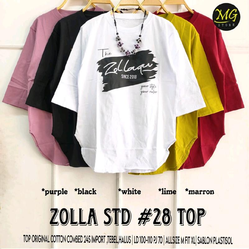 kaos santai, atasan kekinian, atasan wanita, halus, katun combed, import, zollaqu, zolla std#28 top//by mg store Casual 6