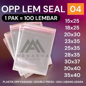 Menarha Plastik OPP Leam Seal Tebal 04 Termurah Double Press 1 Pak isi 100 Lembar Ideal untuk Bungkus Baju Pakaian Garmen