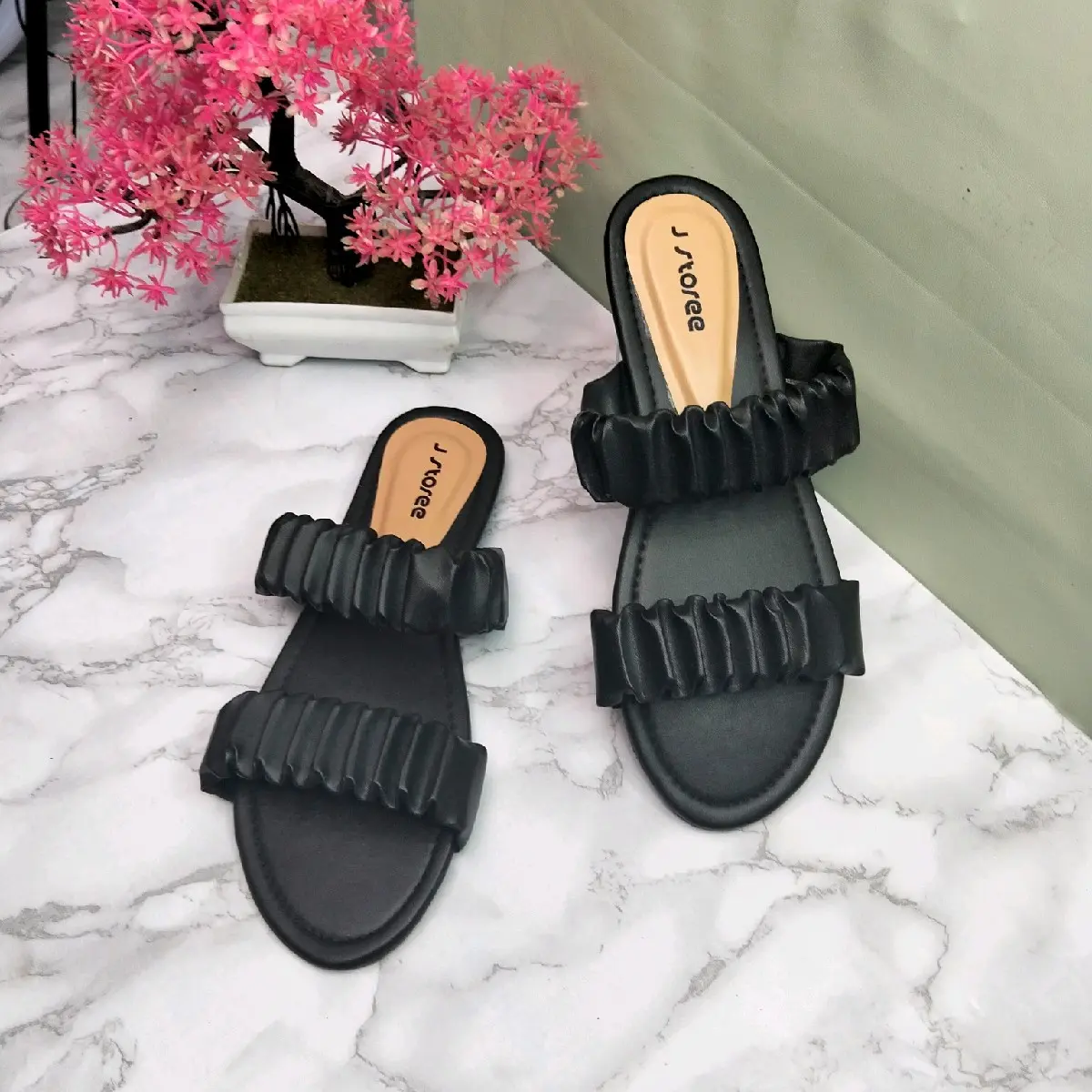 sandal wanita kekinian/sandal murah/sandal flat tali serut J store_19 Sendal