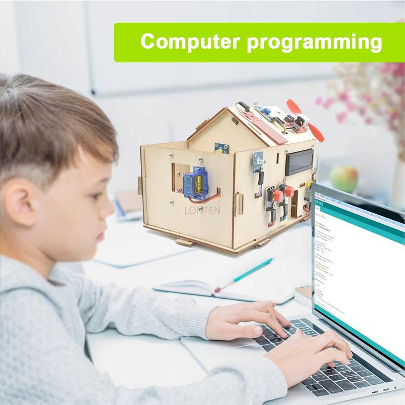 Product Introduction of Lonten Smart Home Kit for Arduino Starter Electronic Learning Remote Control House DIY Project with PLUS Board STEM LTARK-1 19