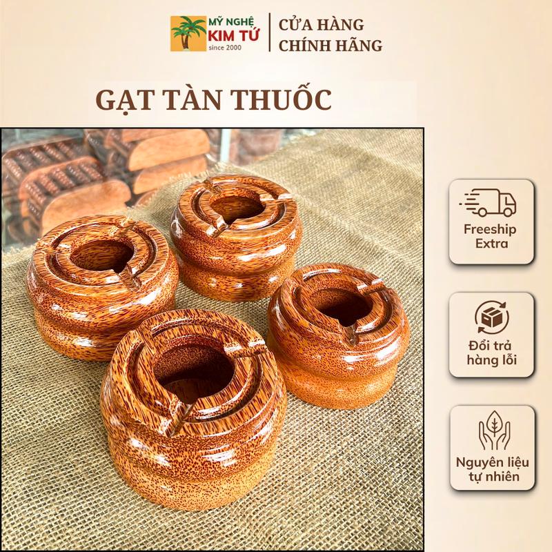  Gạt Tàn Thuốc Gỗ Dừa Cao Cấp Giữ Bàn Sạch Hạn Chế Mùi Phù Hợp Trang Trí Bàn Làm Việc Phòng Khách Sang Trọng - KIM TỨ 