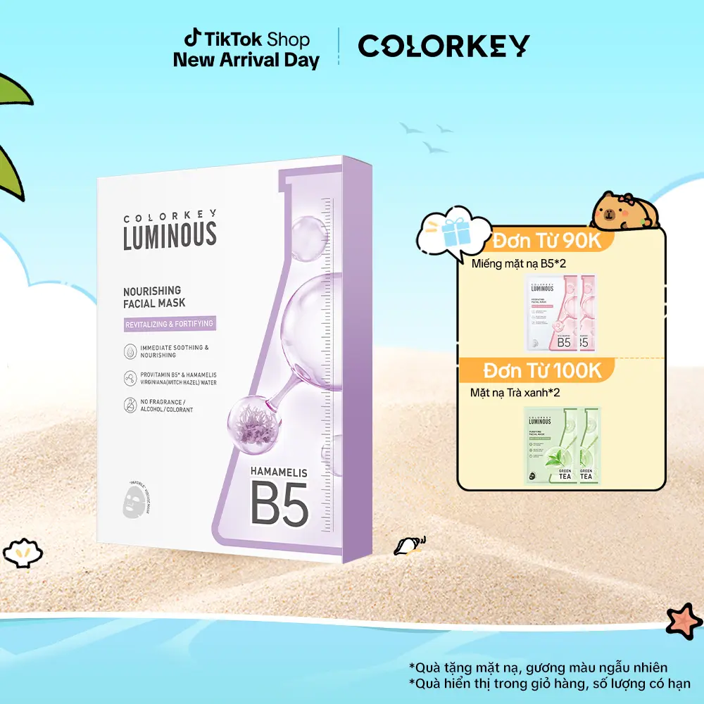 [Deal Hot] 1 Hộp Mặt Nạ Giấy Colorkey Luminous Hỗ Trợ Cấp Ẩm Phiên Bản Nâng Cấp Mới 10 Miếng/Hộp