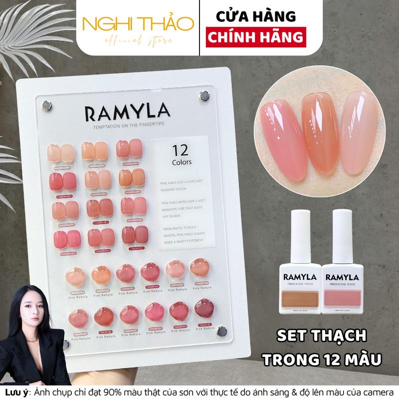 Set sơn gel thạch trong hồng RAMYLA 12 màu