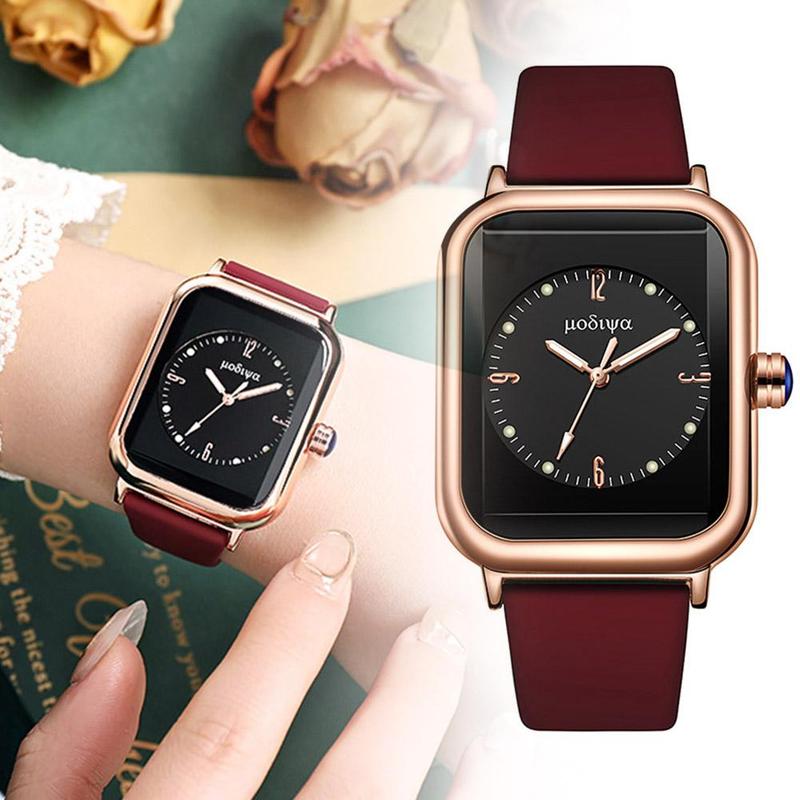 Product Introduction of Glow-in-the-dark Quartz Watch Network Red Fashion Silica Gel Square Watch 23