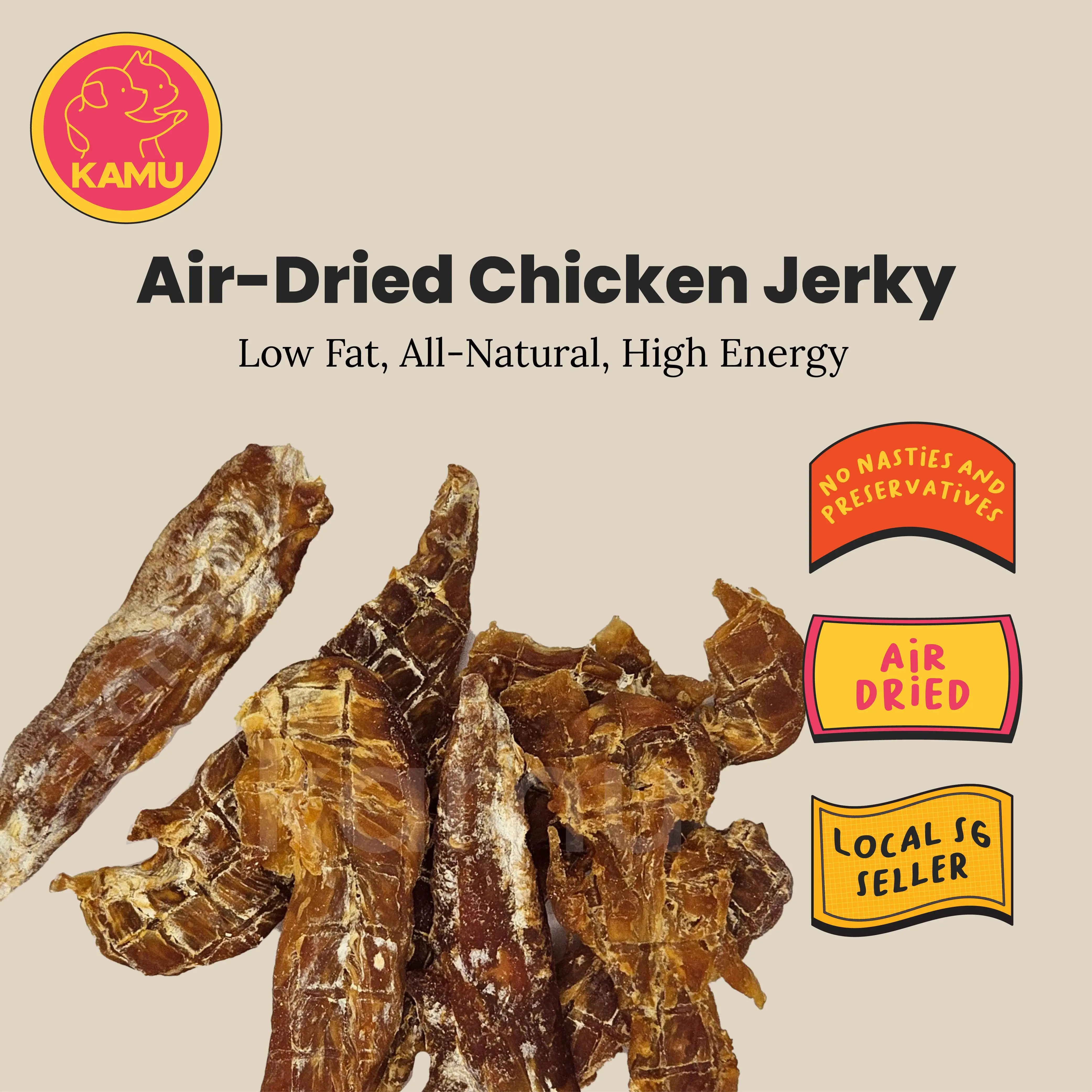 [SG OPENING PROMO] Kamu SG Air Dried Chicken Jerky, Dog & Cat Treat, 50g 100g