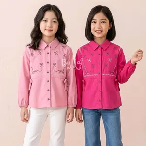 Kemeja Rayon Anak Perempuan Rompi Bordir Pita Tali Samping - Kemeja Leona by Laf