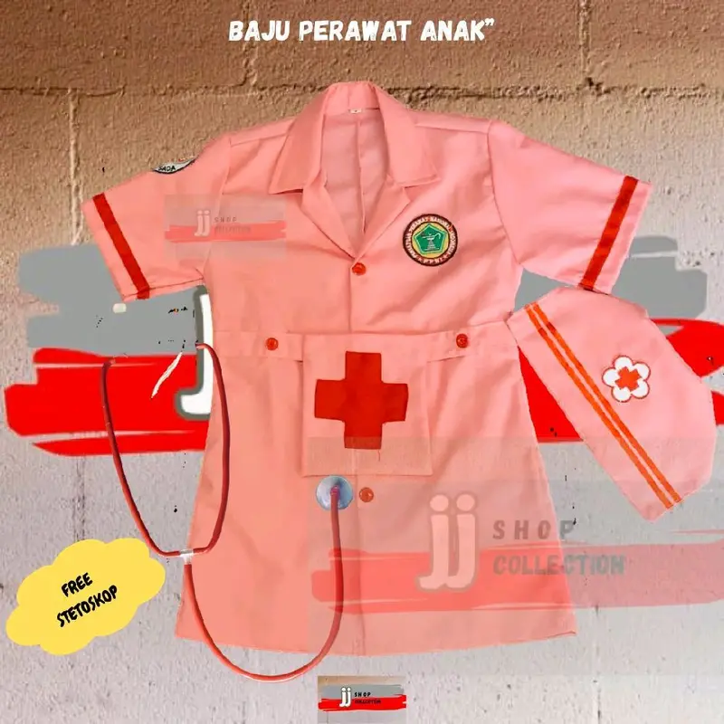 Baju Anak Suster Perawat Pink (PMB) + REQUEST NAMA  BAJU SUSTER ANAK PINK (PMB) Fashion 1