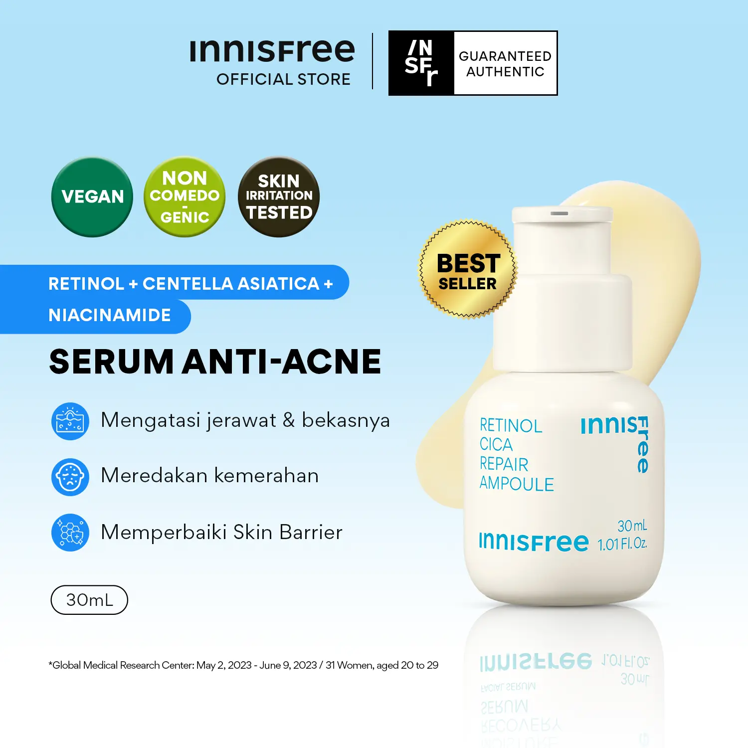 Innisfree Retinol Cica Moisture Recovery Serum 30ml