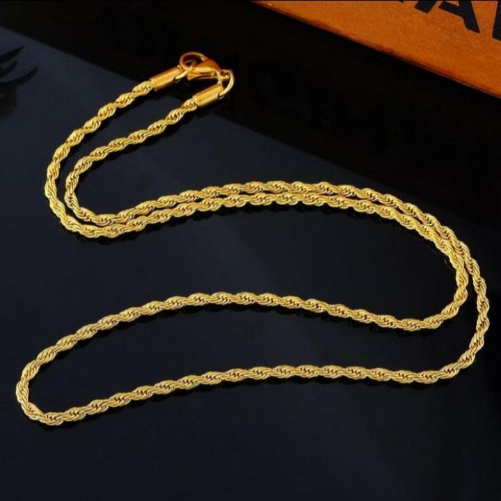KALUNG TAMBANG TITANIUM PRIA WANITA GOLD AKSESORIS PRIA TITANIUM ASLI 3