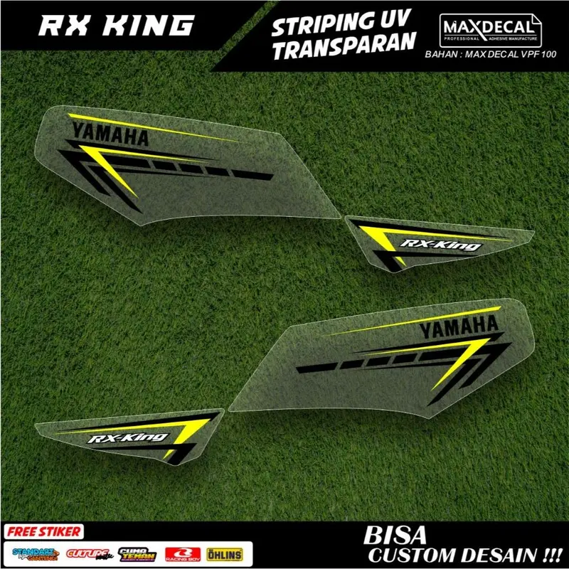 Striping UV Motor RX King / Stiker Transparan Aksesori Body Motor RX King Bisa Custom - SRX 2