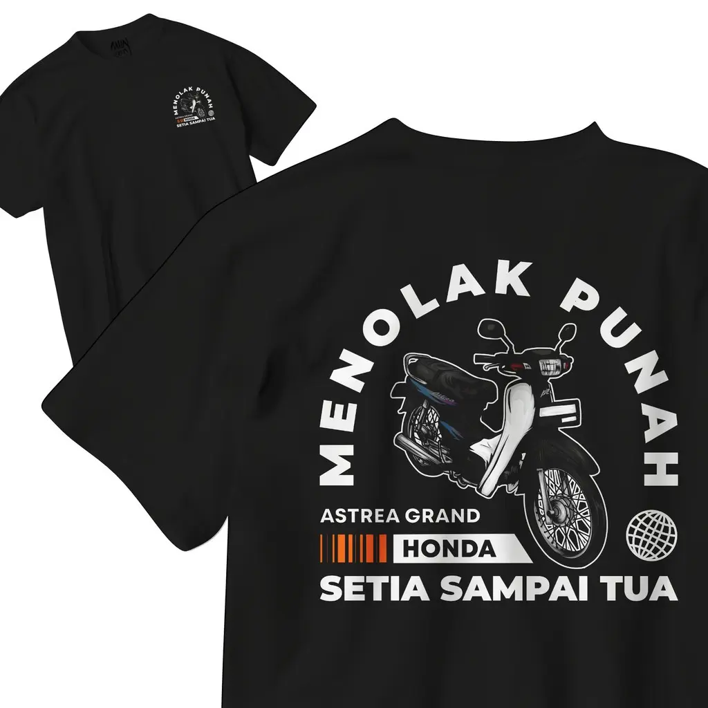 BAJU KAOS ASTREA GRAND MENOLAK PUNAH TSHIRT MOTOR HONDA KAOS ASTREA INDONESIA PREMIUM ~ Free Sticker