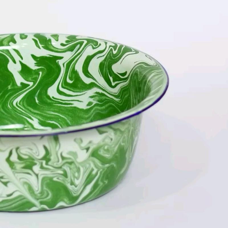 Baskom Enamel Blurik/Mangkok Soup/Mangkok Bubur/Baskom Jadul Enamel Motif Jadul 1