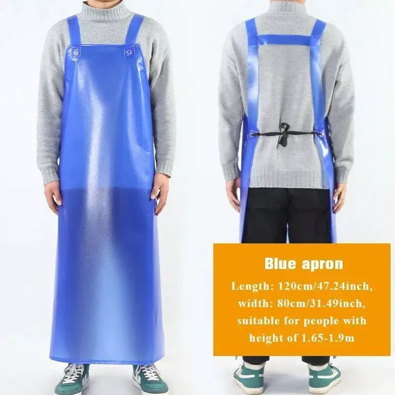 Celemek Panjang Masak Anti Air dan Minyak Apron PVC Waterproof ...