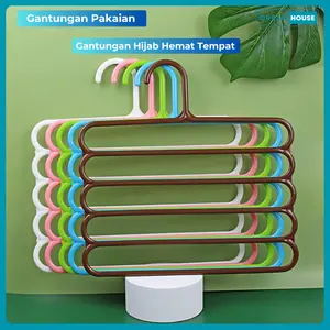 Gantungan Jilbab Pashmina Hanger Gantungan Pakaian 5 Tingkat Gantunga Jemuran Baju Multifungsi