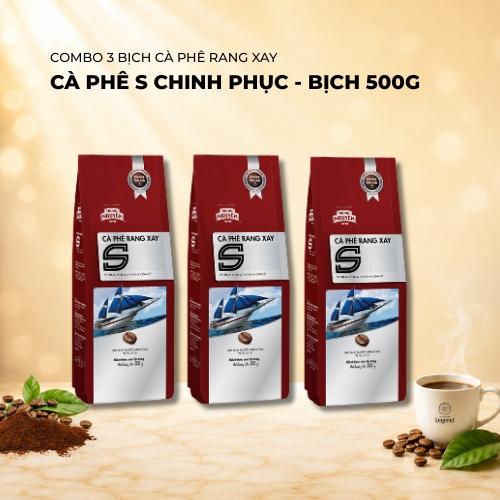 [COMBO 3] Bịch Cà Phê Chữ S Chinh Phục Trung Nguyên Legend Gói 500gr - Cà Phê Rang Xay Pha Phin