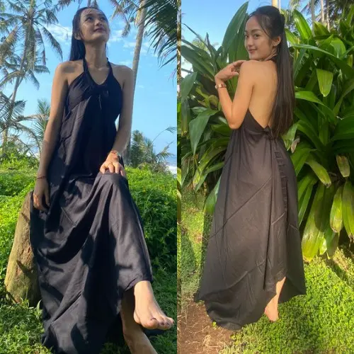 Longdress Backless Dress Pantai Panjang Maxi Dress Korean Style Dress Casual