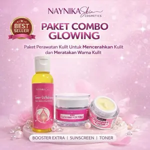 Nayniskin Paket Combo Glowing & Combo Flek Mencerahkan Kulit dan Meratakan Warna Kulit dengan Booster Extra dan Toner Whitening