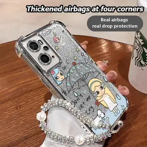 Casing hp Untuk OPPO A76 4G dengan lanyard tpu kreativitas terjangkau kasus telepon mewah allinclusive kepribadian silikon lunak electroplating lucu Airbag antidrop allinclusive Airbag antidrop KHDDFS201