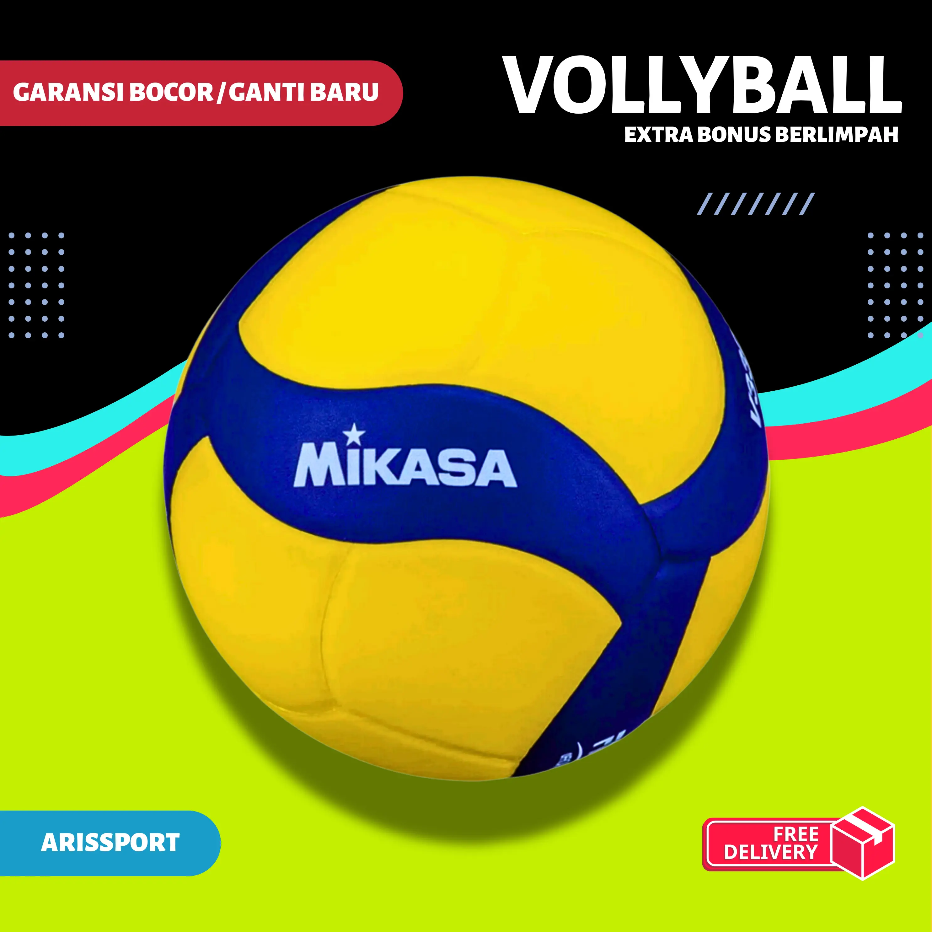 BOLA VOLLY/VOLY/VOLI MIKASA V300W Import TEBAL DAN MPUK