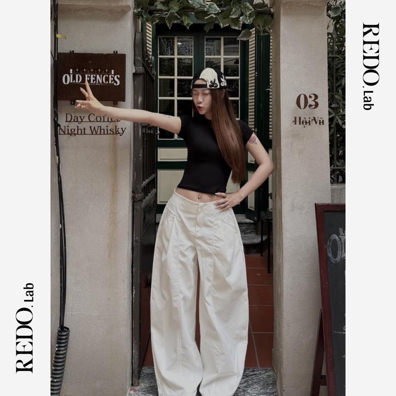 | REDO.Lab | QUẦN KAKI ỐNG VÒM FORM BALLOON CẠP CHUN SAU DÁNG RỘNG CHE KHUYẾT ĐIỂM CHÂN BASIC STYLE HÀN QUỐC