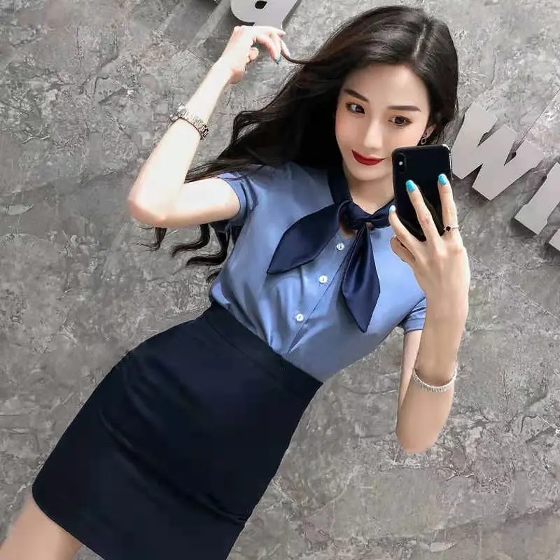 Young Beautician Work Clothes Women's Summer 2023 New Ladies Summer Women's Suit Shirt Uniform Suit Women's Professional