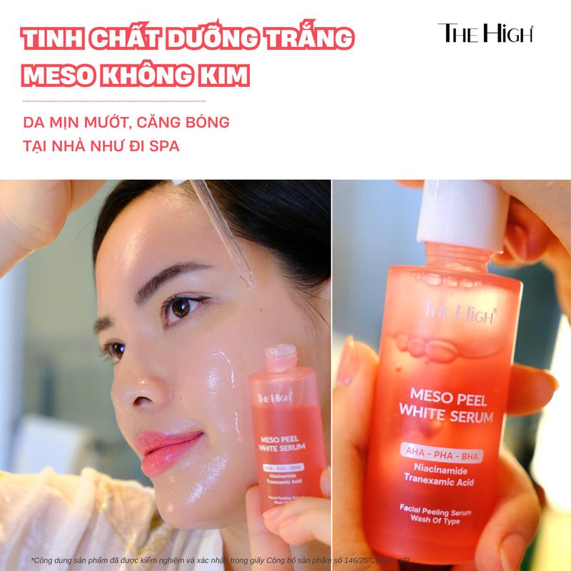  Tinh Chất Serum Meso Peel THE HIGH Hỗ Trợ Trắng Da Căng Bóng Không Đau Không Đỏ Làm Sạch Sâu Hỗ Trợ Cải Thiện Mụn Đầu Đen Mụn Ẩn Skincare Cosmetics 