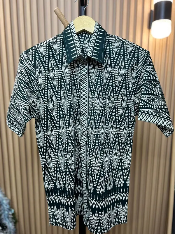 ALTHREE Clothing - KEMEJA Green New Shirt Batik Pria Lengan Pendek 6