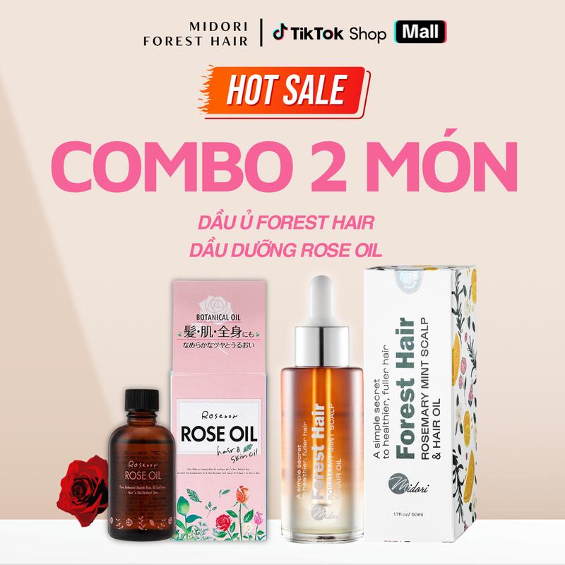 [COMBO 2] Dầu Ủ Tóc Forest Hair Và Dầu Dưỡng Rose Oil