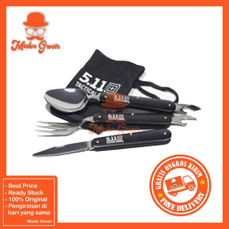 Sendok Lipat 5.11 Sendok Ultralight Sendok Set Pendaki Sendok Multifungsi Hiking Camping Traveling 4