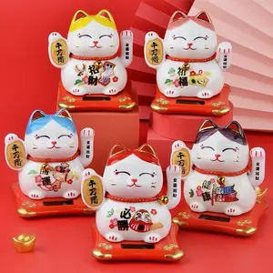 Maneki Neko Kucing Hoki Kucing Pembawa Hoki Bahan Keramik Tinggi 12cm Dekorasi Rumah Unik dengan Desain Beragam Warna dan Motif Patung