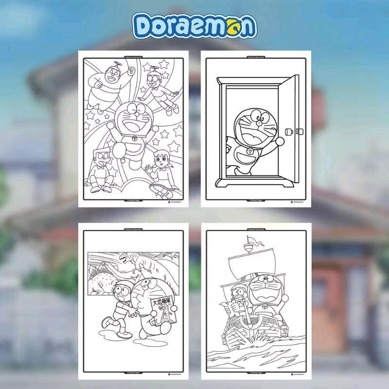 (20 pcs) gambar mewarnai doraemom, gambar mewarnai anak art toys 4