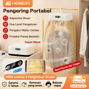 Pengering Pakaian Portabel: Steril & Basmi Tungau 99.99%, Kering Cepat 1 Jam, Kapasitas Besar Dapat Dilipat, Hemat Energi, Kontrol Suhu Cerdas