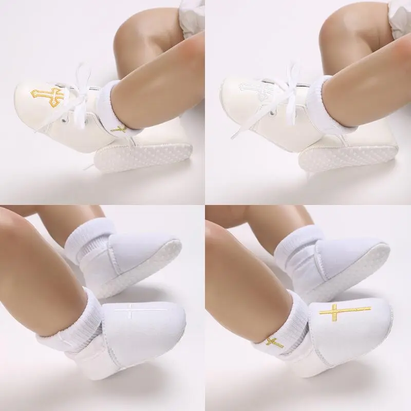 White Christening Baptismal Shoes for Baby Newborn 0-18 Months Toddler Shoes Infant First Walkers