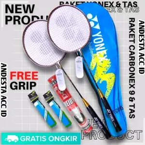 RAKET BADMINTON ANAK YONEX CARBONEX PAKET LENGKAP