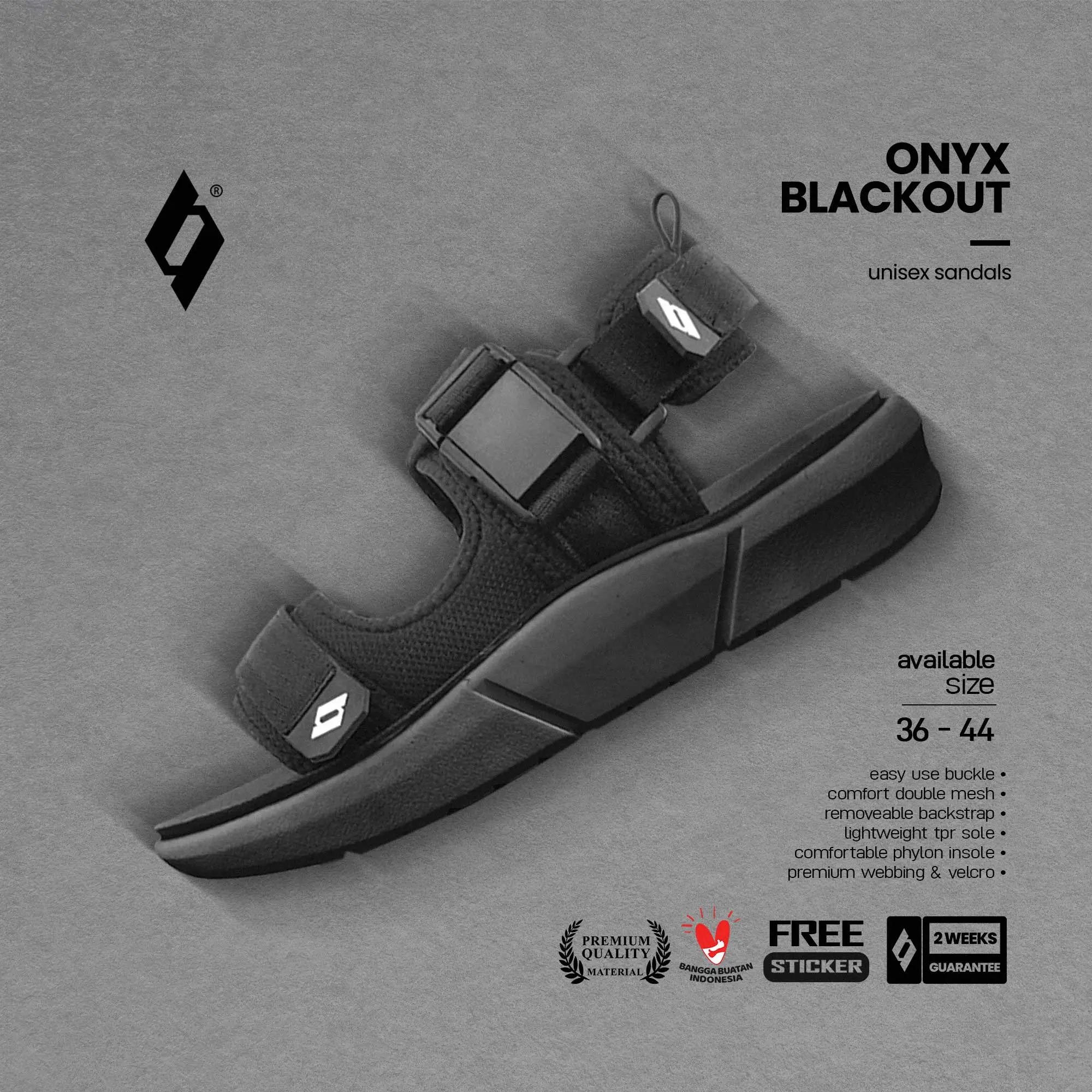 SIXTYNINE PROJECT - Onyx Blackout - Sandal Gunung Kasual Travelling Pria Wanita