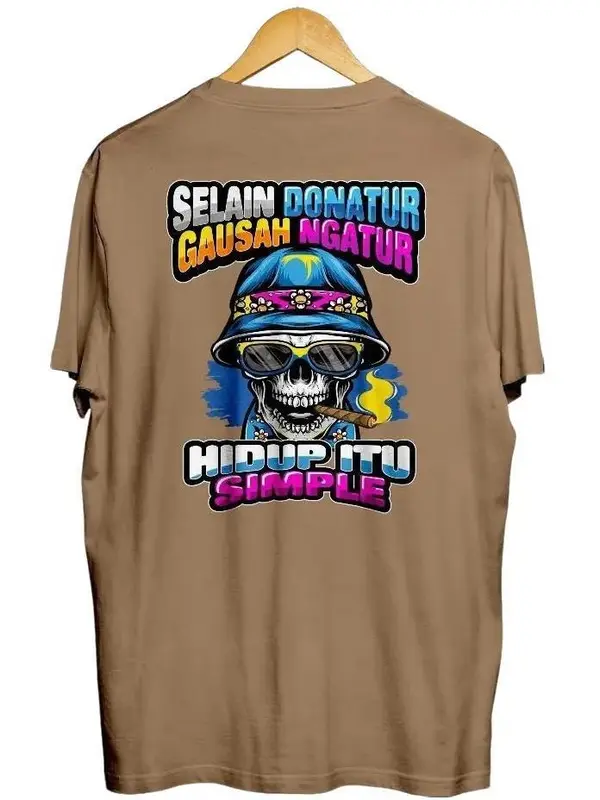 Kaos pria sablon depan belakang motif kata kata tulisan SELAIN DONATUR GAUSAH NGATUR VOL 1 Lembut Nyaman Kaos Distro 2