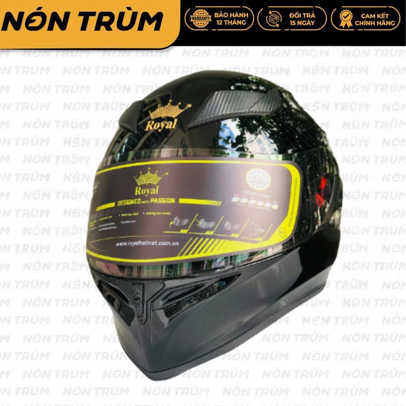 Royal M138b Mũ Bảo Hiểm Fullface Đen Bóng 1 Kính Đi Phượt Size L Và Xl Helmet