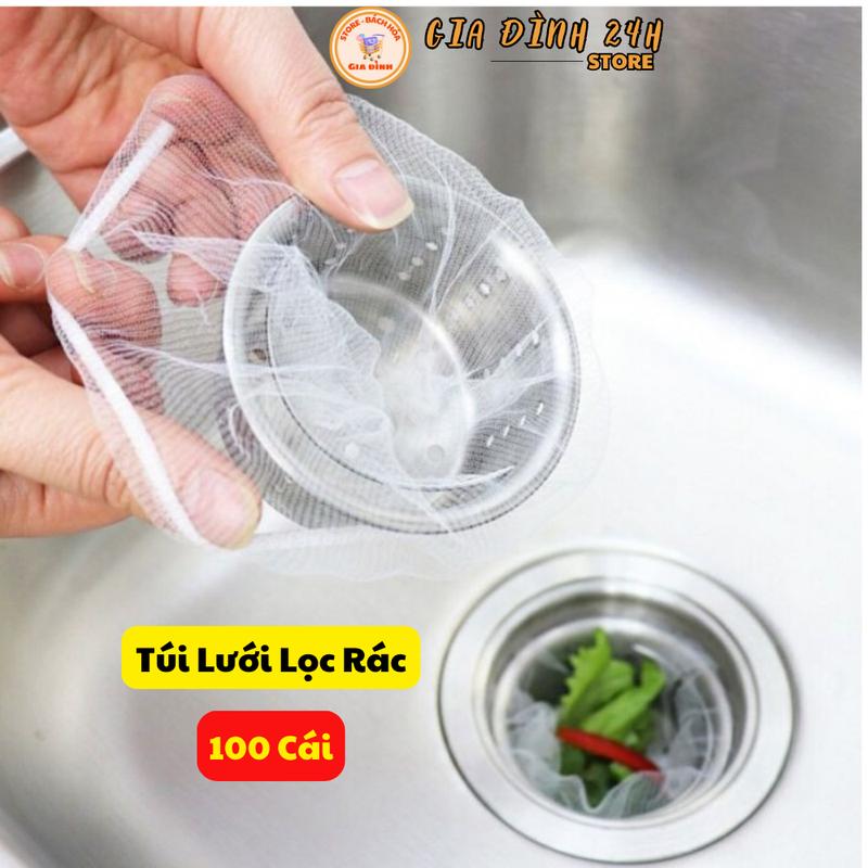 Bịch 100 Túi Lọc Rác Bồn Rửa Chén Dạng Lưới Co Dãn Có Chun Tiện ...