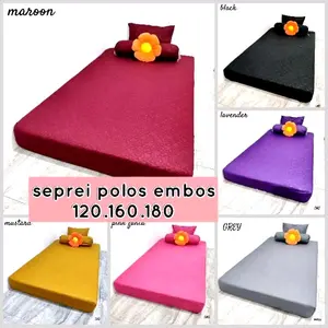 Sprei polos embos 120.160.180 cmx 200 cmTinggi 20 cm Katun Guling Bantal Sarung