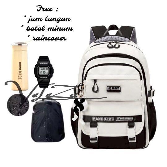 Product Introduction of Tas ransel anak manbuzhe free gift 4in1 botol minum jam tangan raincover tas ransel sekolah SD SMP SMA tas ransel 22