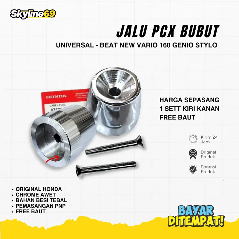 jalu pcx bubut pnp vario beat deluxe universal honda pcx jalu model pcx Kendaraan original Motor Baut Motorcycle 1
