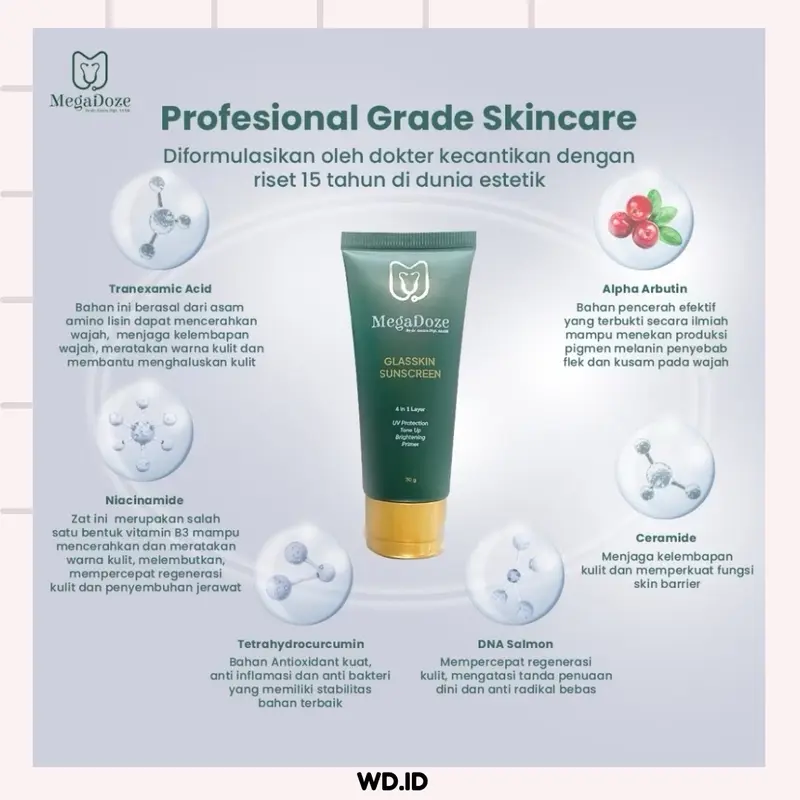 SUNSCREEN by DOKTER DETEKTIF - MegaDoze Glasskin Sunscreen - Professional Grade Skincare - Wajah 2