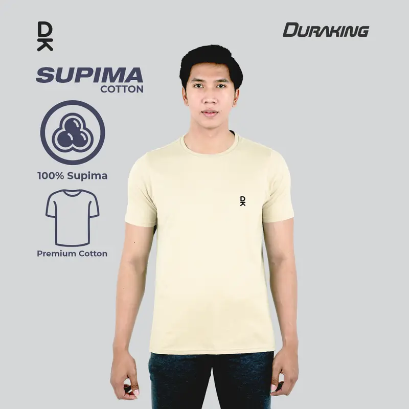 Duraking Kaos 100 persen SUPIMA Cotton Daily Wear - O Neck Basic kain katun Lembut Polos Pria Nyaman Pendek Tee Tshirt 3