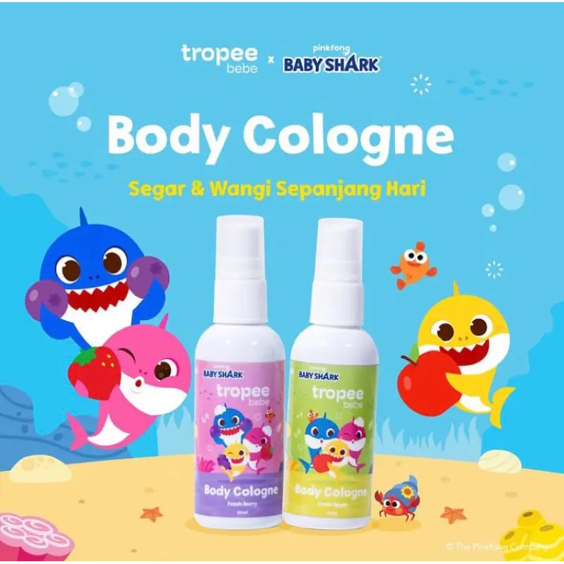 TROPEE BEBE X PINKFONG BABY SHARK BODY COLOGNE 60ML / PEWANGI BAYI ANAK 1