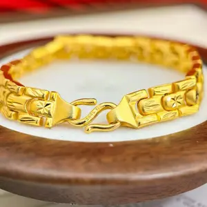 Gelang jam tangan, rantai pelat berbentuk U, gelang bos, berlian pelat, gelang pria（JJS-009）