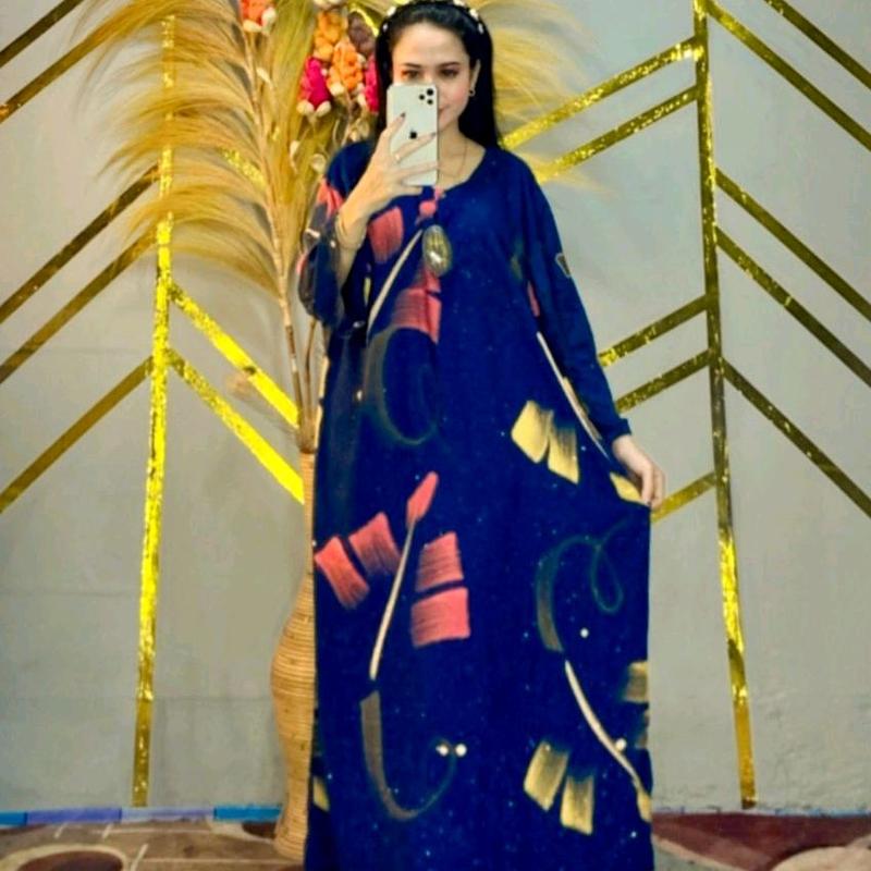 LONGDRESS JUMBO ECER LD 140 PB 115 RAYON SANTUNG MOTIF PAMELA ONLY 45 RIBU 3