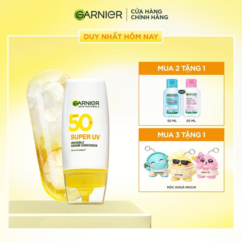 Serum chống nắng mỏng nhẹ bảo vệ tối ưu SPF 50+ | PA++++ Garnier Skin Naturals Super UV Invisible Serum Sunscreen 30ML