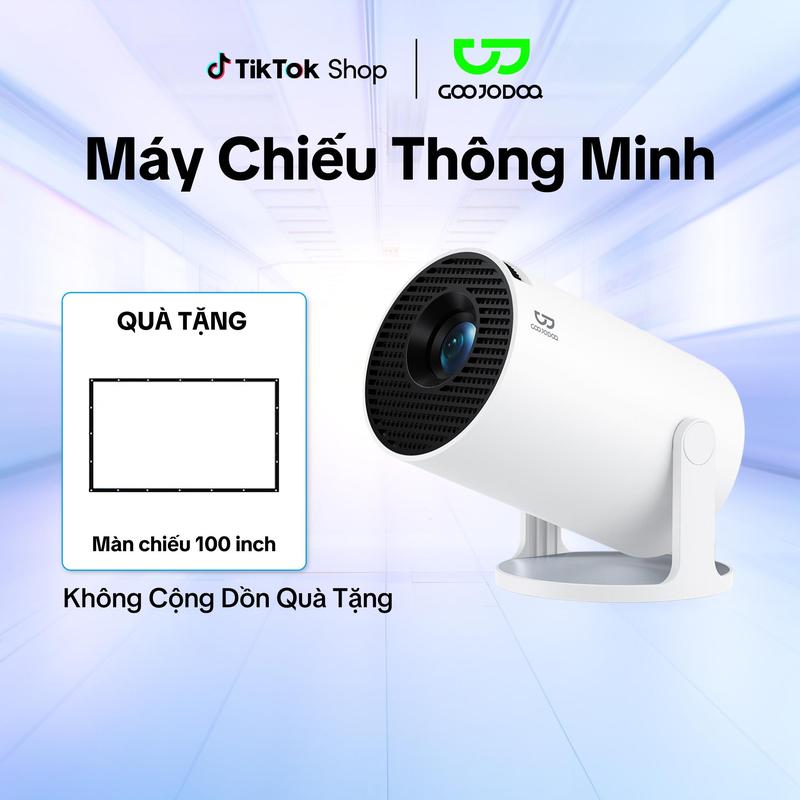 GOOJODOQ Máy chiếu mini TẶNG màn chiếu ngẫu nhiên cầm tay di động 720P 4K 210 ANSI Android 11 Góc tự do 180° Bluetooth 5.4