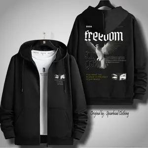 Jaket Pria Hoodie Zipper Resleting Hitam Distro Cowok Kekinian Keren Terbaru Murah Motor Fleece Kece Lembut Tebal
